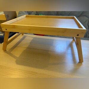Bamboo tray table with foldable legs
